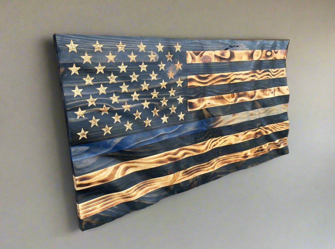 Waving Wooden Fully Customizable Flag