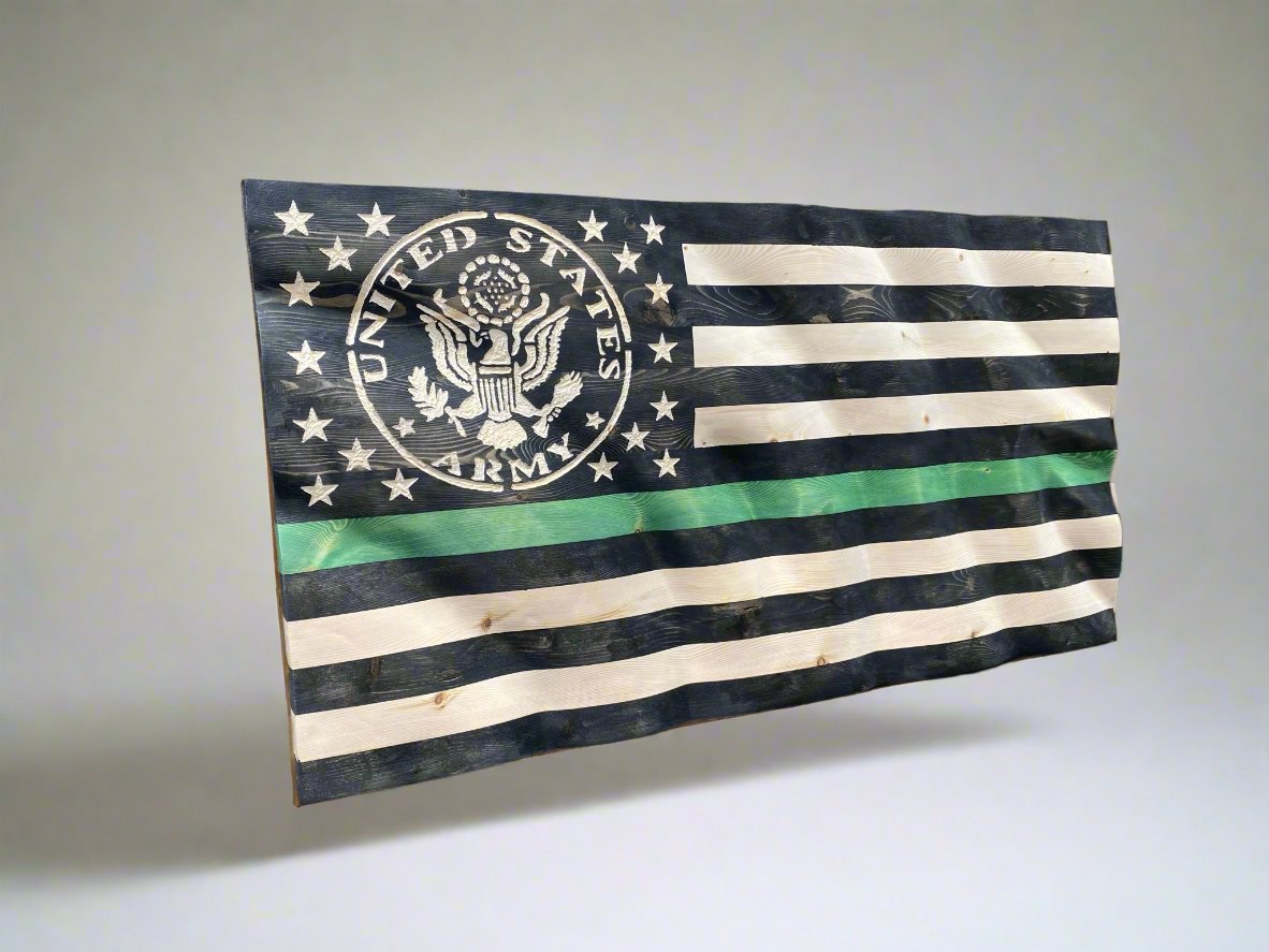 Waving Wooden Fully Customizable Flag