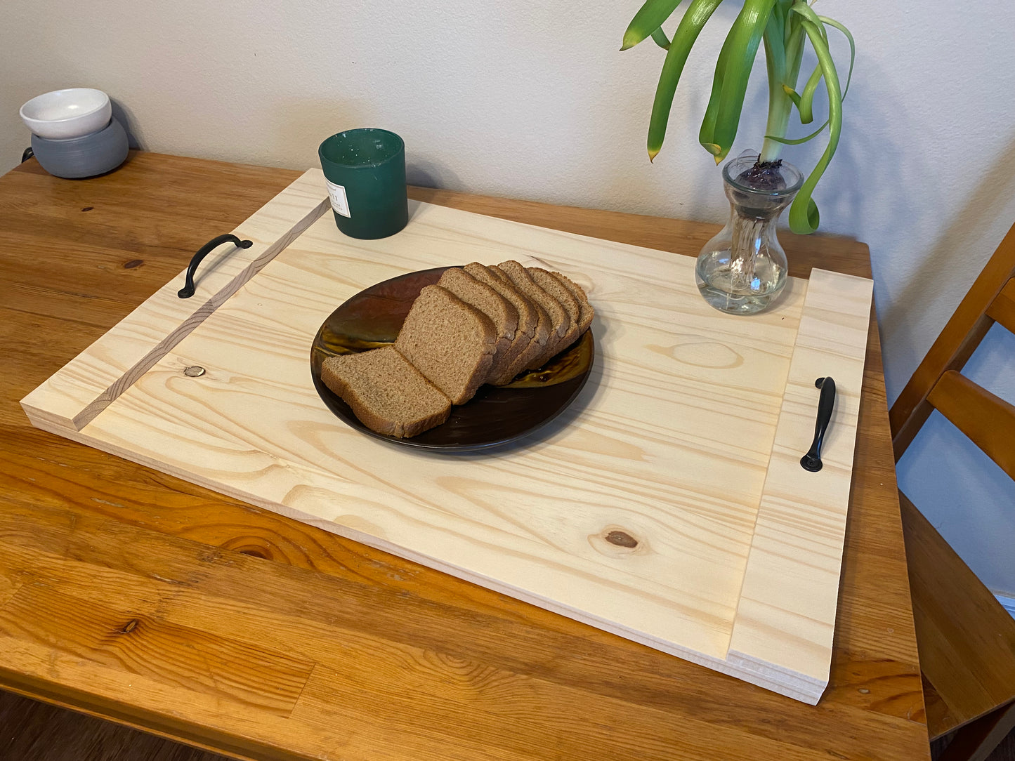Rustic Wooden Stove Top Cover | Modern Noodle Board for Extra Counter Space & Décor