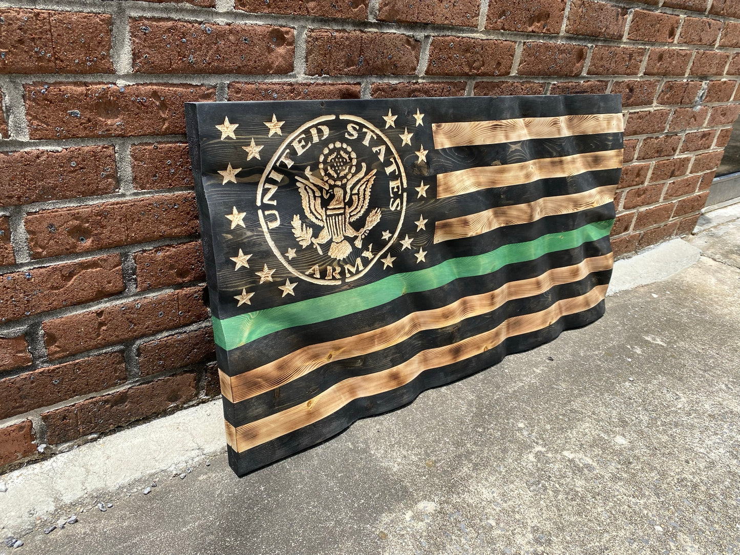 Waving Wooden Fully Customizable Flag